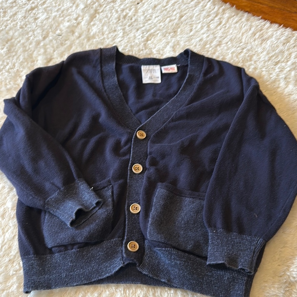 Navy Blue Button-Up Cardigan